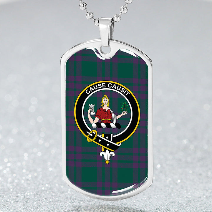 Elphinstone Modern Clan Badge Classic Tartan Dog Tag Necklace