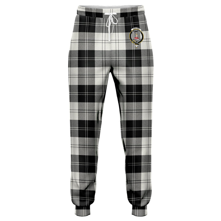 Erskine Black & White Clan Badge Tartan Jogger Pants