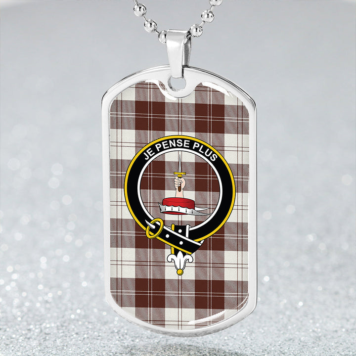 Erskine Dress Dance Black Clan Badge Classic Tartan Dog Tag Necklace