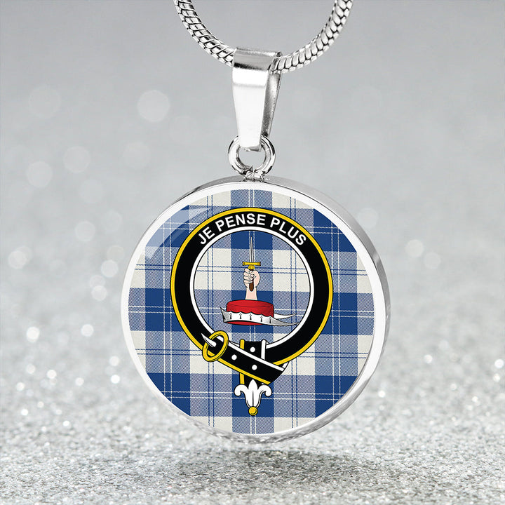 Erskine Dress Dance Blue Modern Clan Badge Tartan Classic Circle Necklace