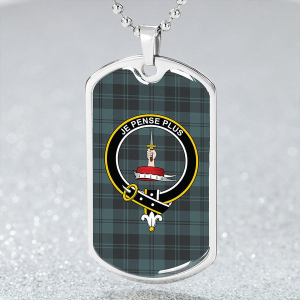 Erskine Purple Clan Badge Classic Tartan Dog Tag Necklace