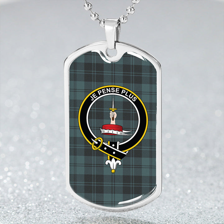 Erskine Purple Clan Badge Classic Tartan Dog Tag Necklace