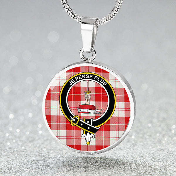 Erskine Red Clan Badge Tartan Classic Circle Necklace