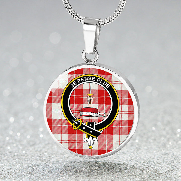 Erskine Red Clan Badge Tartan Classic Circle Necklace