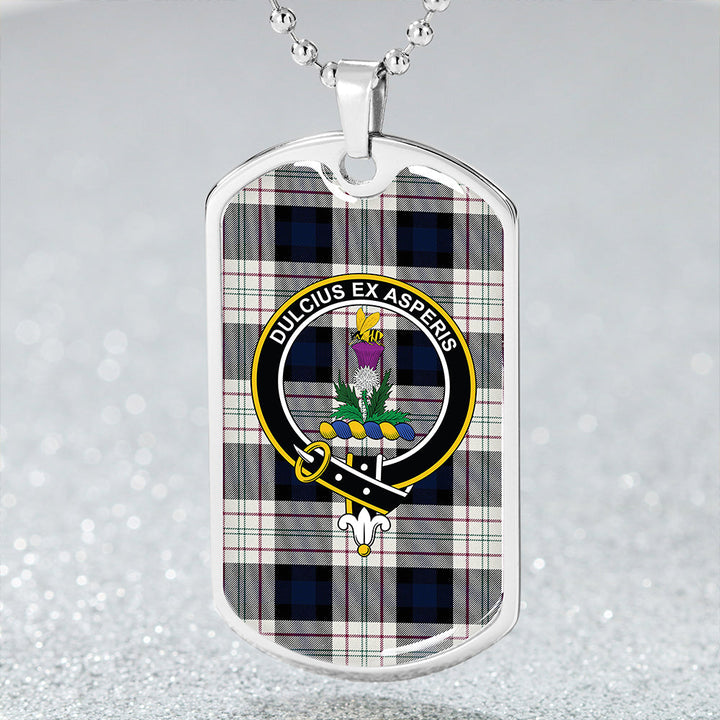 Ferguson Dress Blue (Dance) Clan Badge Classic Tartan Dog Tag Necklace