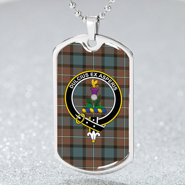 Ferguson Weathered Clan Badge Classic Tartan Dog Tag Necklace