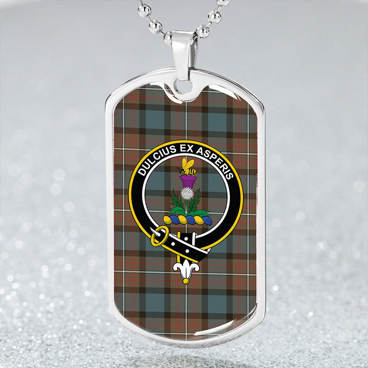 Ferguson Weathered Clan Badge Classic Tartan Dog Tag Necklace