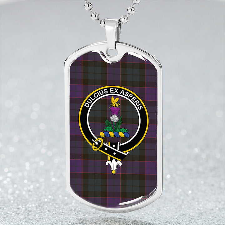 Ferguson of Balquhidder Weathered Clan Badge Classic Tartan Dog Tag Necklace
