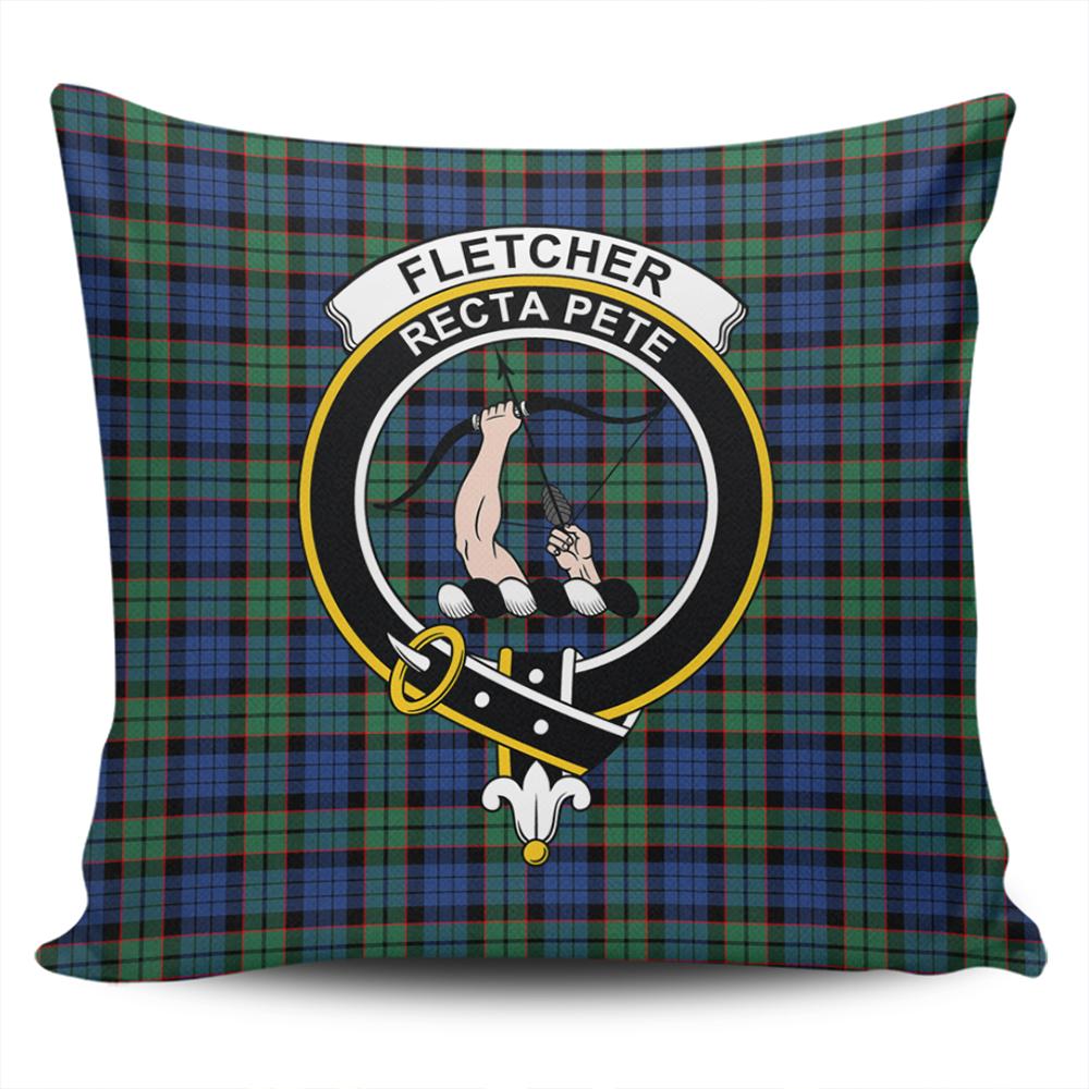 Fletcher Ancient Tartan Classic Crest Pillow Cover | Celticprime.com ...