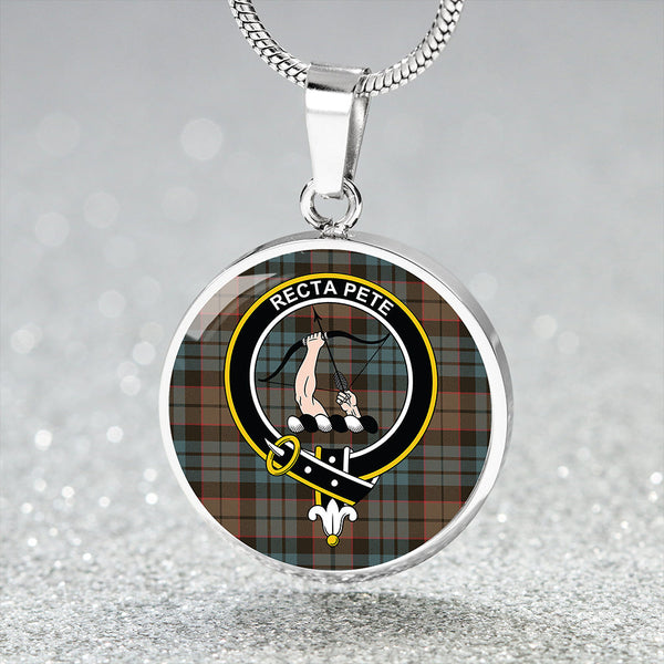 Fletcher Family Weathered Clan Badge Tartan Classic Circle Necklace