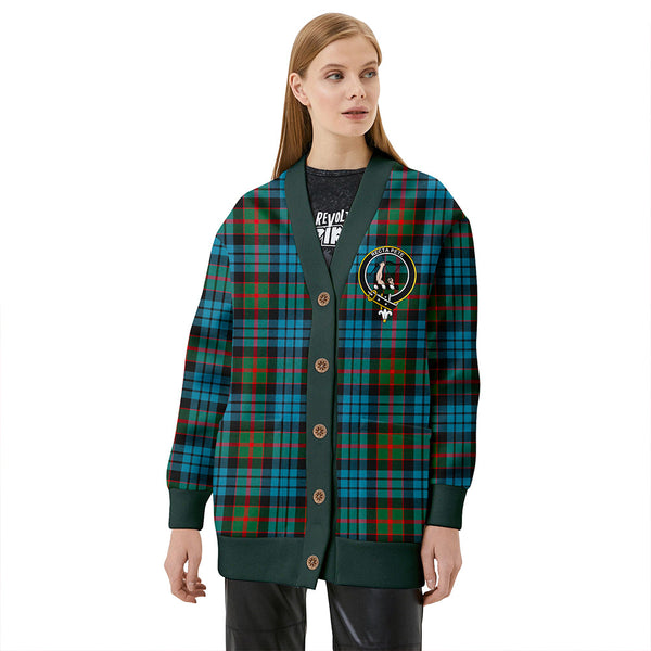 Fletcher of Dunans Weathered Clan Badge Tartan V-neck Cardigan