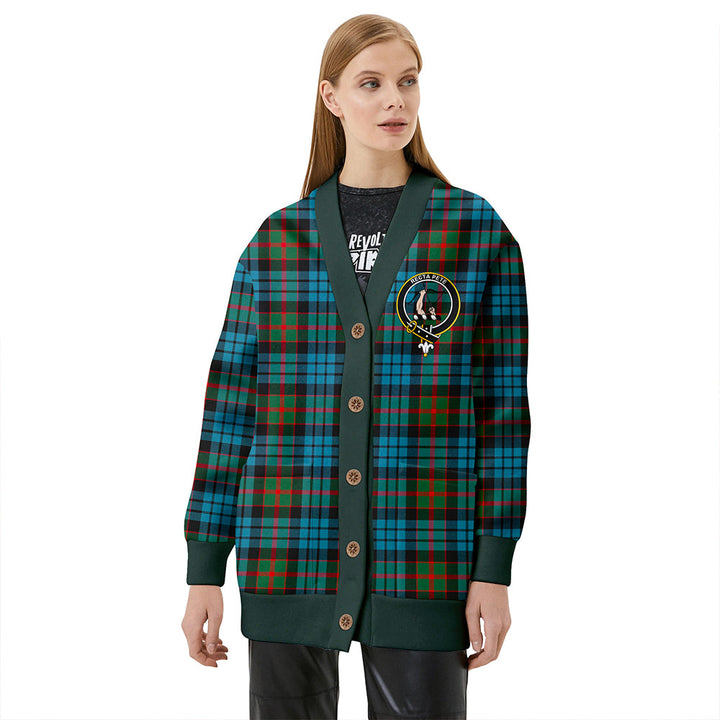Fletcher of Dunans Weathered Clan Badge Tartan V-neck Cardigan