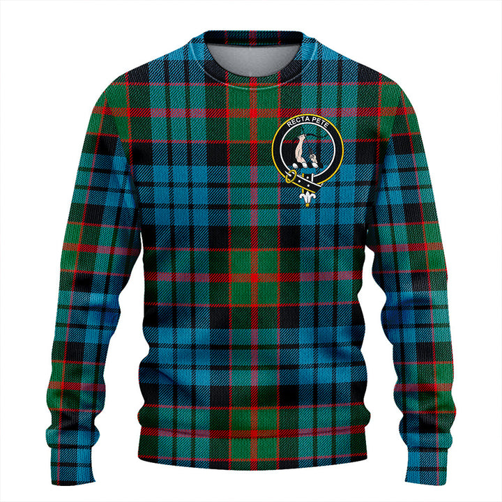 Fletcher of Dunans Weathered Clan Badge Tartan Knitted Sweater