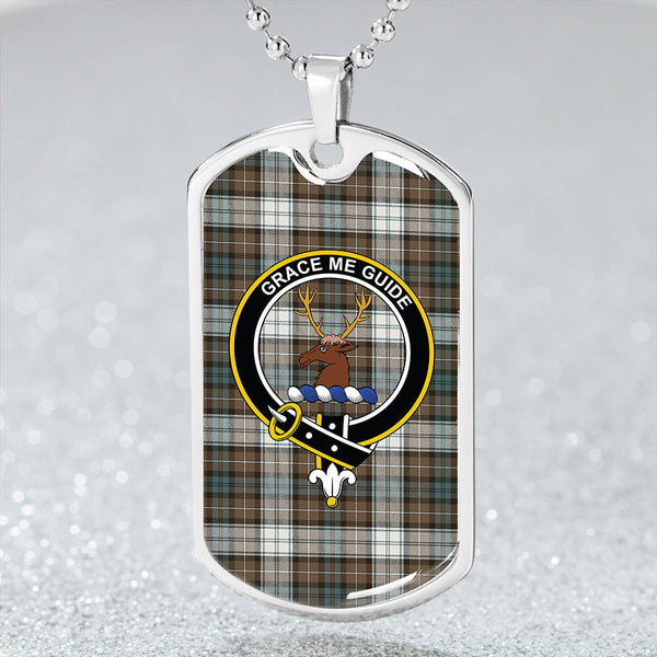 Forbes Dress Weathered Clan Badge Classic Tartan Dog Tag Necklace