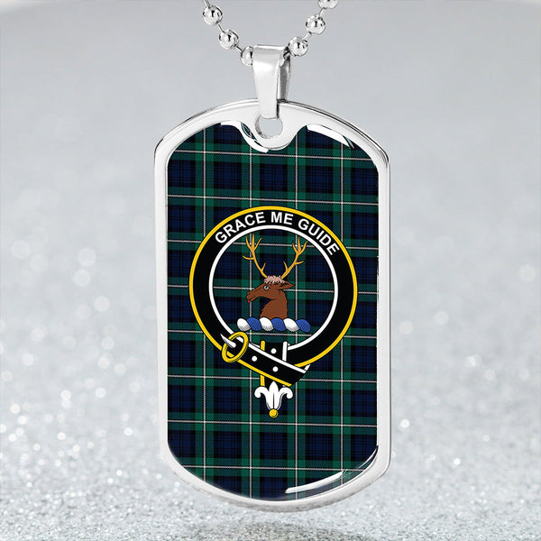 Forbes Modern Clan Badge Classic Tartan Dog Tag Necklace