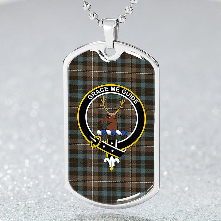 Forbes Old Weathered Clan Badge Classic Tartan Dog Tag Necklace