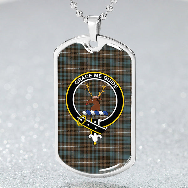 Forbes Weathered Clan Badge Classic Tartan Dog Tag Necklace
