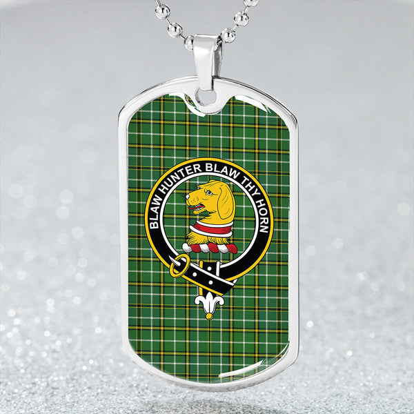 Forrester Hunting Ancient Clan Badge Classic Tartan Dog Tag Necklace