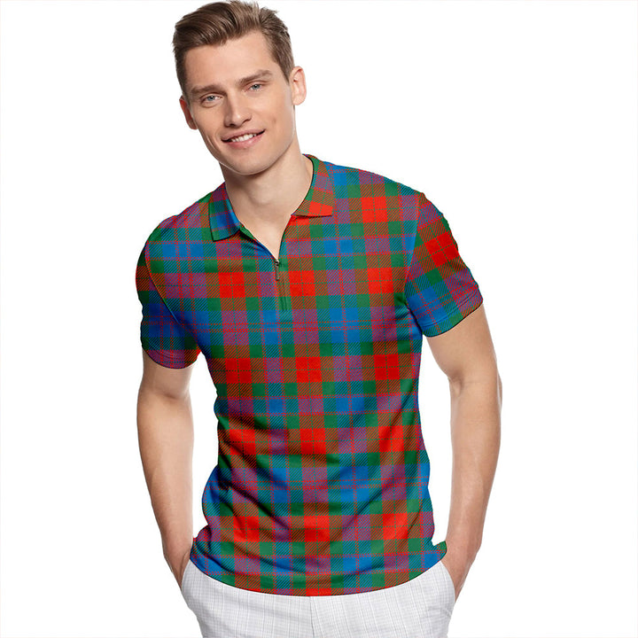 Fraser 78th Highlanders Ancient Tartan Classic Lapel Zip Short Sleeve Polo
