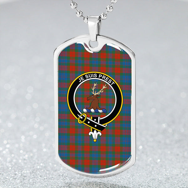 Fraser 78th Highlanders Ancient Clan Badge Classic Tartan Dog Tag Necklace