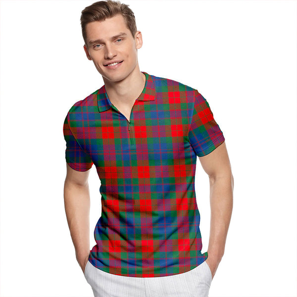 Fraser 78th Highlanders Modern Tartan Classic Lapel Zip Short Sleeve Polo