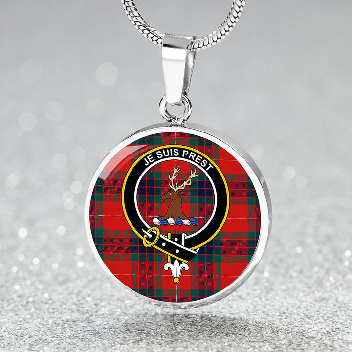 Fraser Modern Clan Badge Tartan Classic Circle Necklace