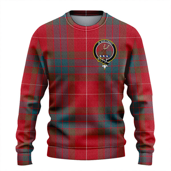 Fraser Weathered Clan Badge Tartan Knitted Sweater