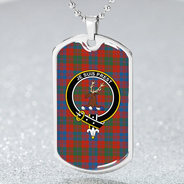 Fraser (Wilson 1820) Ancient Clan Badge Classic Tartan Dog Tag Necklace