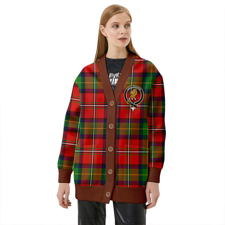 Fullerton Clan Badge Tartan V-neck Cardigan