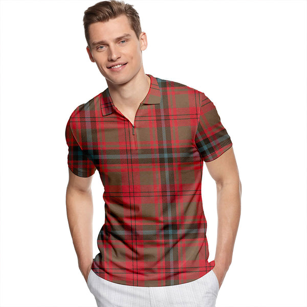 Fulton 1999 Weathered Tartan Classic Lapel Zip Short Sleeve Polo