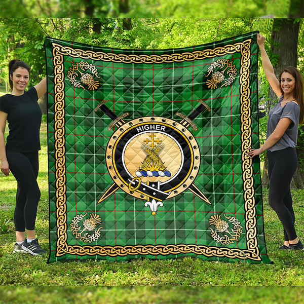 Galloway District Clan Badge Tartan Premium Quilt Celtic Shield