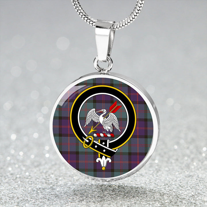 Gammell 1978 Weathered Clan Badge Tartan Classic Circle Necklace