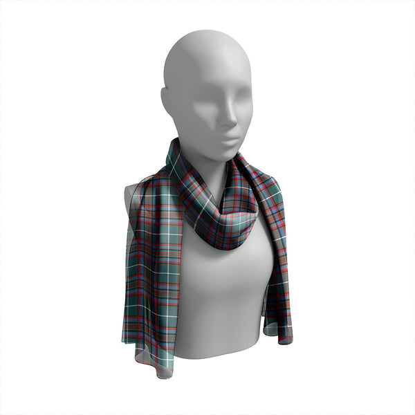 Gammell Dress Weathered Tartan Classic Silk Habotai Long Scarf