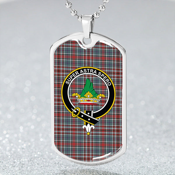 Gayre Bodyguard #2 Weathered Clan Badge Classic Tartan Dog Tag Necklace