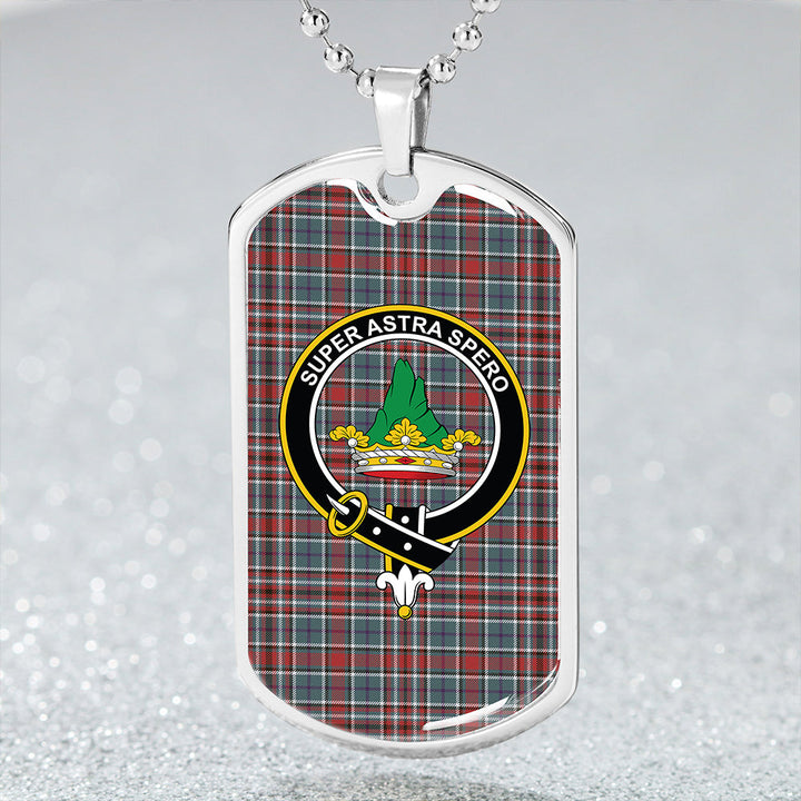 Gayre Bodyguard #2 Weathered Clan Badge Classic Tartan Dog Tag Necklace