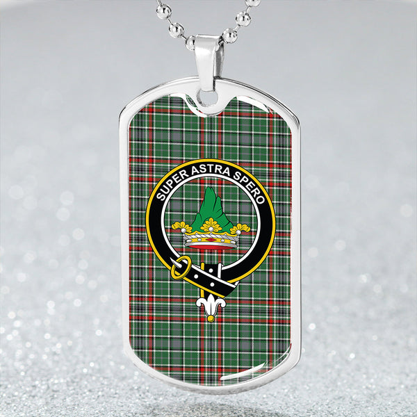 Gayre Dress Modern Clan Badge Classic Tartan Dog Tag Necklace