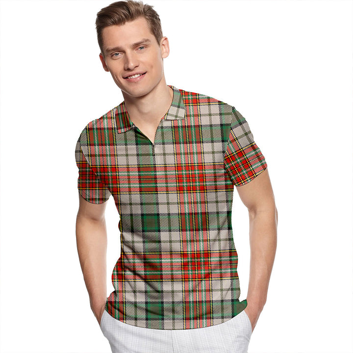 Gayre Dress #2 Ancient Tartan Classic Lapel Zip Short Sleeve Polo