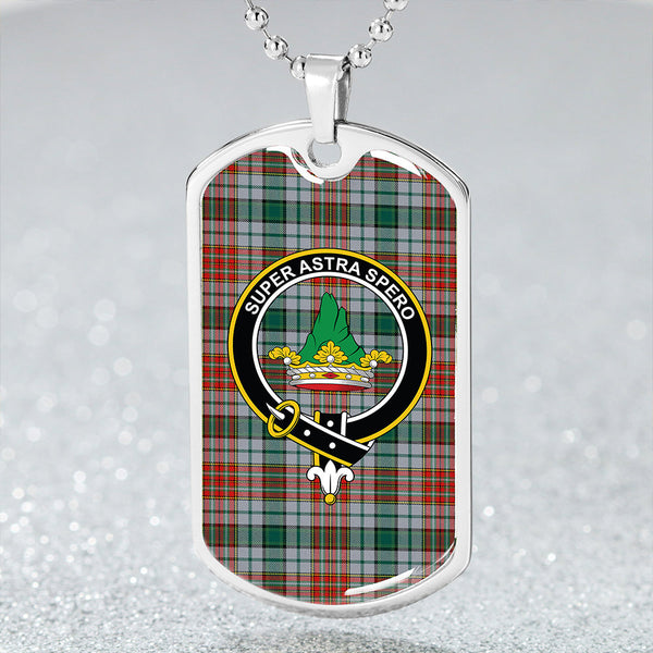 Gayre Dress #2 Modern Clan Badge Classic Tartan Dog Tag Necklace
