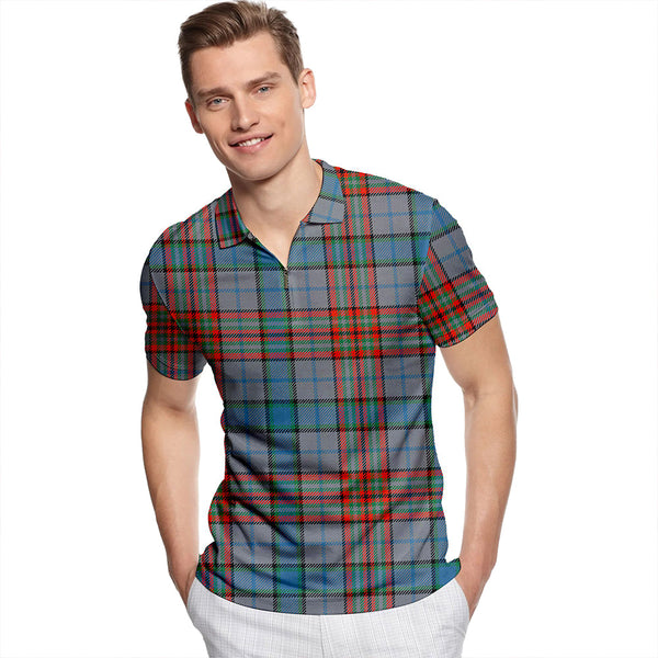 Gayre Hunting Ancient Tartan Classic Lapel Zip Short Sleeve Polo