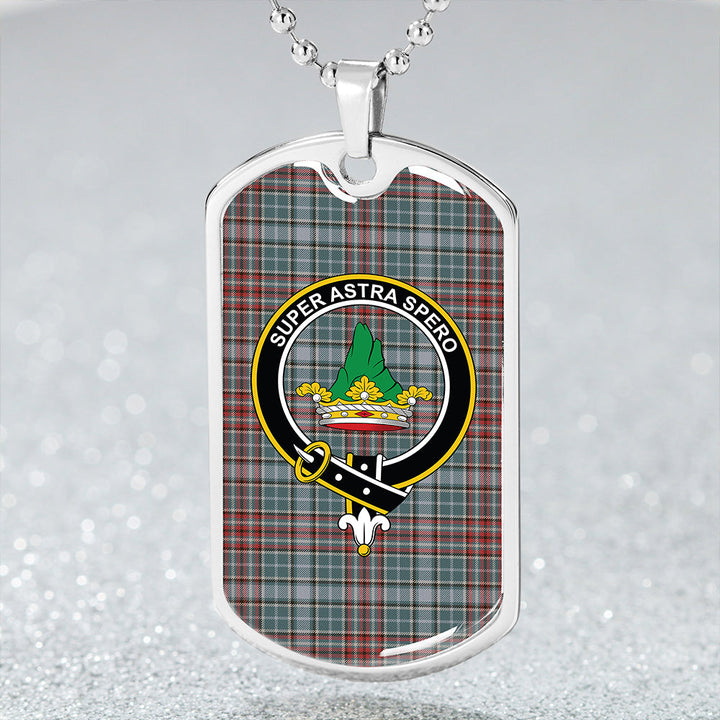 Gayre Weathered Clan Badge Classic Tartan Dog Tag Necklace