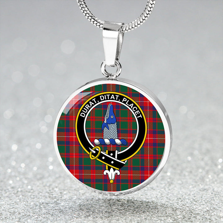 Geddes Modern Clan Badge Tartan Classic Circle Necklace