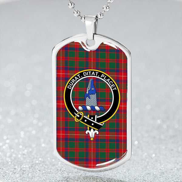 Geddes Modern Clan Badge Classic Tartan Dog Tag Necklace