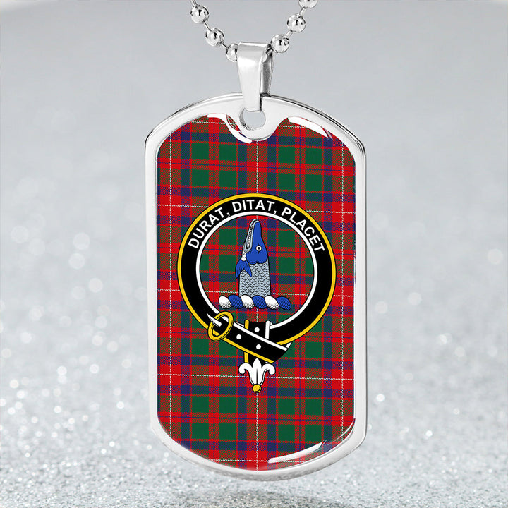 Geddes Modern Clan Badge Classic Tartan Dog Tag Necklace