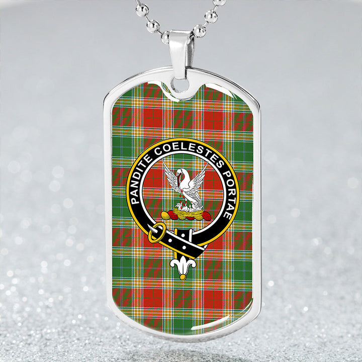 Gibson (Gibbs) Ancient Clan Badge Classic Tartan Dog Tag Necklace