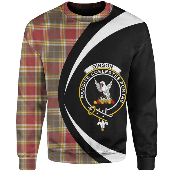 Gibson (Gibbs) Weathered Clan Badge Tartan Sweatshirt Circle Style Personalized