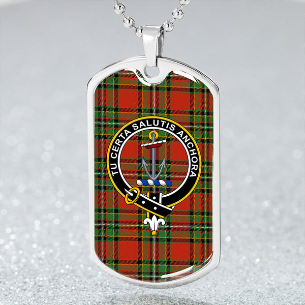 Gillespie Ancient Clan Badge Classic Tartan Dog Tag Necklace