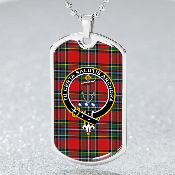 Gillespie Modern Clan Badge Classic Tartan Dog Tag Necklace