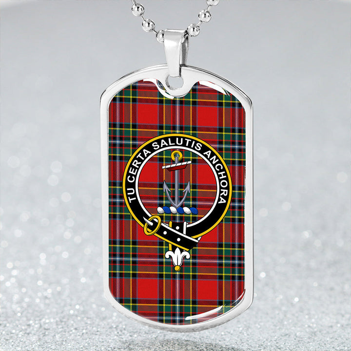 Gillespie Modern Clan Badge Classic Tartan Dog Tag Necklace