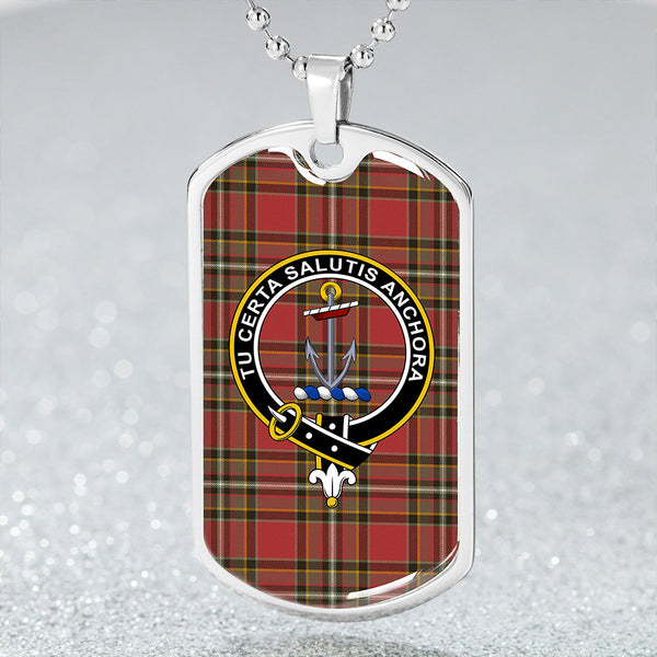 Gillespie Weathered Clan Badge Classic Tartan Dog Tag Necklace