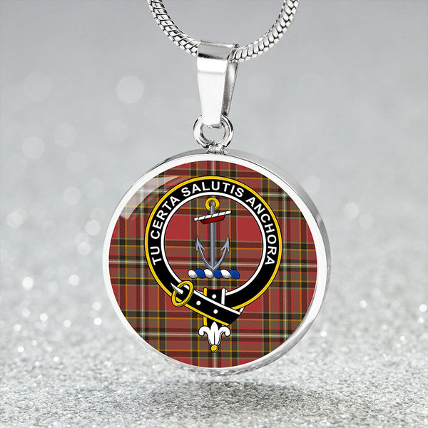 Gillespie Weathered Clan Badge Tartan Classic Circle Necklace